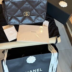 Chanel Chocolate Quilted Shoulder Bag with Gold Accent